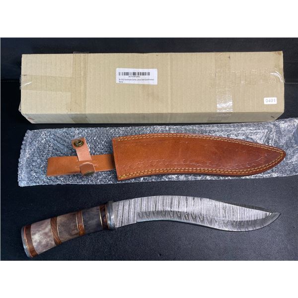1 Handmade Damascus Steel 15" Kukri Knife (BK-3032) - Brand New
