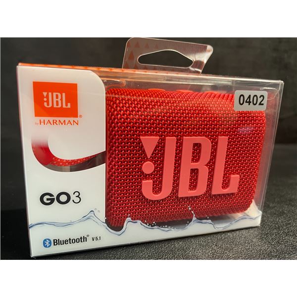 1 JBL GO 3 Portable Bluetooth Wireless Speaker - Waterproof/Dustproof - Red - Brand New!