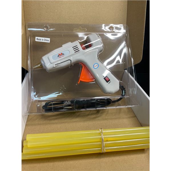 1 Meltox Premium Dual-Watt 60W/100W Hot Glue Gun Kit with 12 All-Purpose 8" Glue Sticks - New