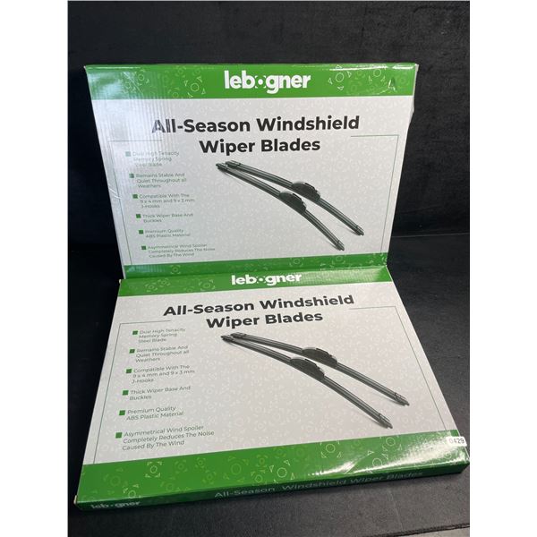 2 Pairs of All-Season Windshield Wiper Blades (2 Per Pack) 15" Wiper Size - New