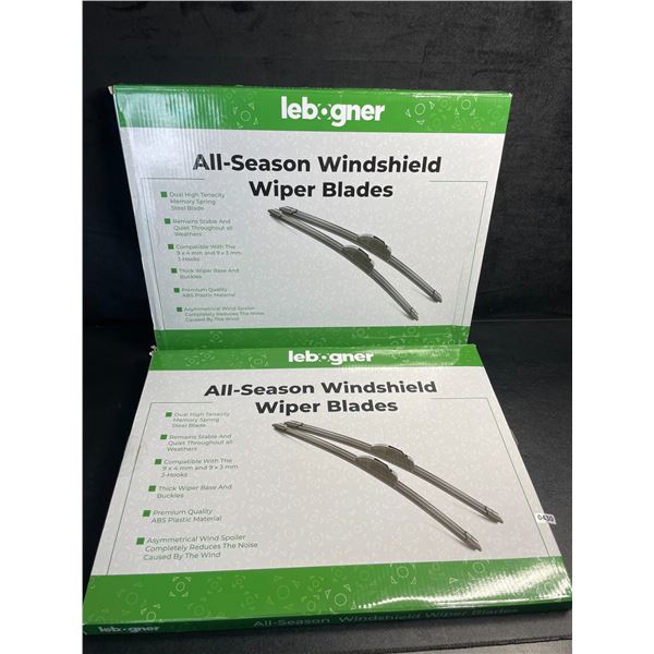 2 Pairs of All-Season Windshield Wiper Blades (2 Per Pack) 28" + 16" Wiper Size - New