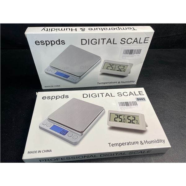 2 Digital Multi-Purpose Scale Sets with Digital Humidity Monitors - Brand New