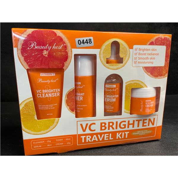 1 BeautyHost VC Brighten Travel Kit - 4PC Vitamin C Skincare Kit for Brightening/Hydration; New