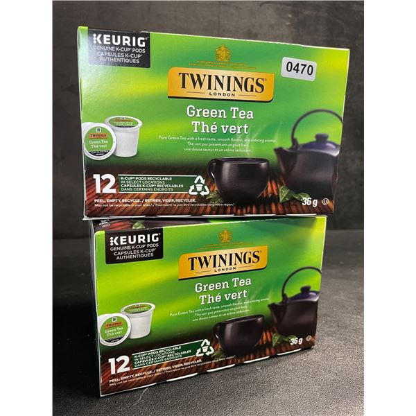 2 Boxes of Twinnings London Green Tea K-Cup Keurig Pods (12 Pods Each) - New