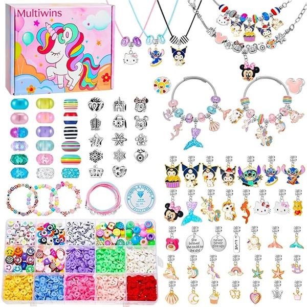 1 Multiwins 1200PC Jewelry Making Kit for Girls - Bracelet/Necklace Making Supply Kit - Brand New