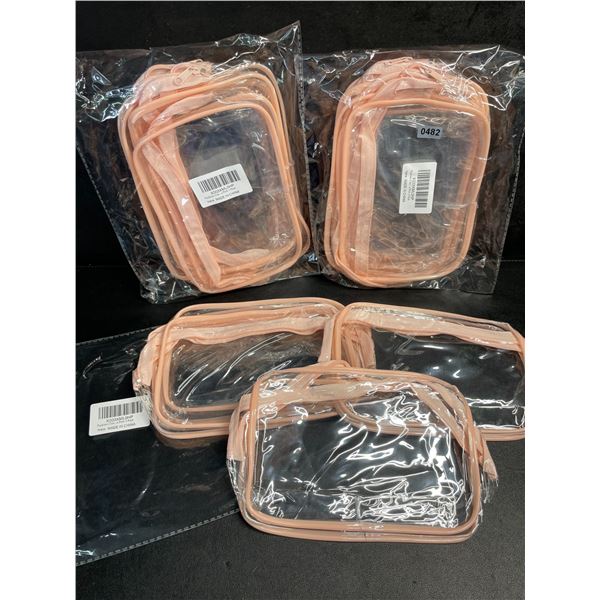 3 3-PC Clear Makeup Bag Sets/Toiletry Bag Sets for Travel - Brand New