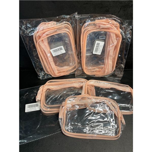 3 3-PC Clear Makeup Bag Sets/Toiletry Bag Sets for Travel - Brand New