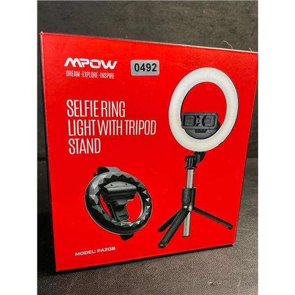 MPOW Selfie Ring Light with Tripod Stand and Phone Holder (Model: PA213B) - Brand New