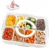 Image 1 : 1 "Snackle Box" Divided Portable Snack Tray with Lid 