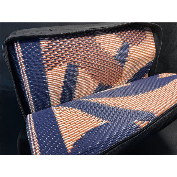 1 Large 8FT x 10FT Outdoor Rug/Patio Porch Rug/Picnic Rug for Outdoors - Blue & Orange - New