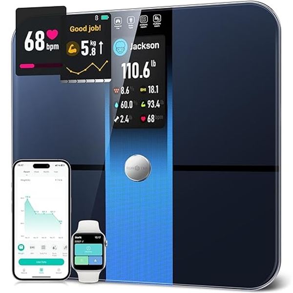 1 RunStar Smart Body Fat Scale - Bluetooth Scale with Body Analyzer via App - New!