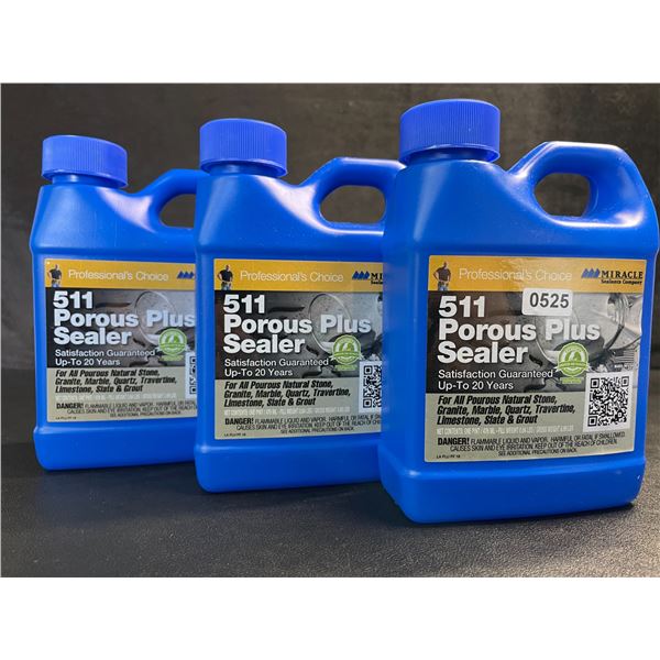 3 Jugs of Miracle Sealants 511 Porous Plus Sealer - 476ml Each - New