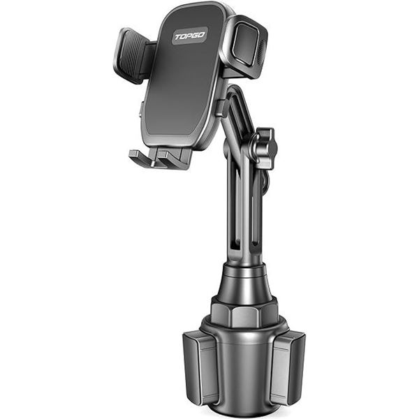 1 TopGo Car Cup Holder Phone Mount - Sturdy/Adjustable Height (Fit Phones up to 4" Wide) - New