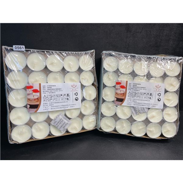 200PC Unscented Tealight Candles - 4hr Burn Time - New