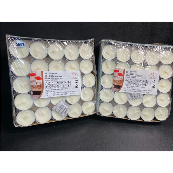 200PC Unscented Tealight Candles - 4hr Burn Time - New