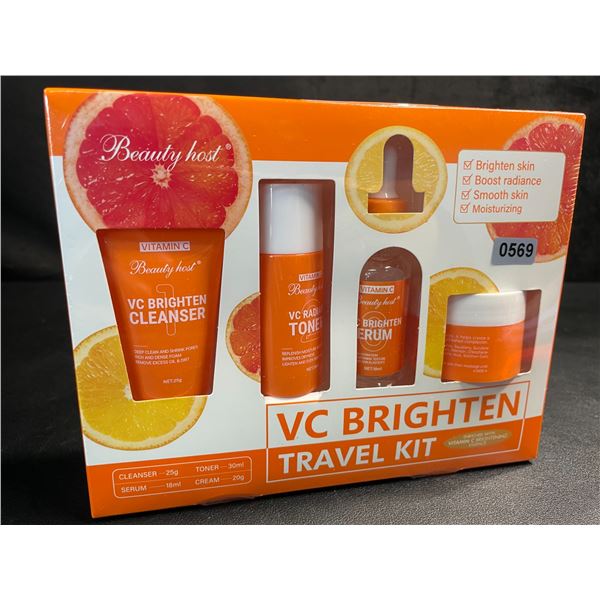1 BeautyHost VC Brighten Travel Kit - 4PC Vitamin C Skincare Kit for Brightening/Hydration; New