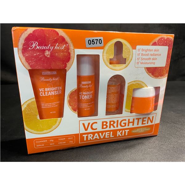 1 BeautyHost VC Brighten Travel Kit - 4PC Vitamin C Skincare Kit for Brightening/Hydration; New