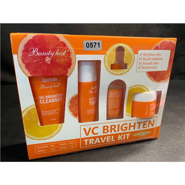 1 BeautyHost VC Brighten Travel Kit - 4PC Vitamin C Skincare Kit for Brightening/Hydration; New