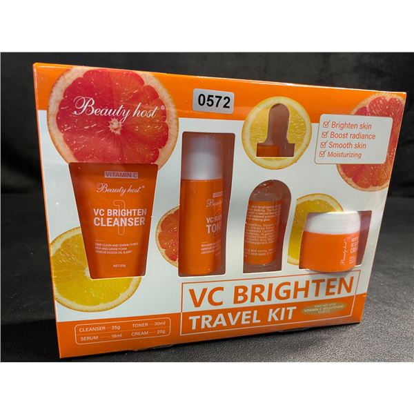 1 BeautyHost VC Brighten Travel Kit - 4PC Vitamin C Skincare Kit for Brightening/Hydration; New