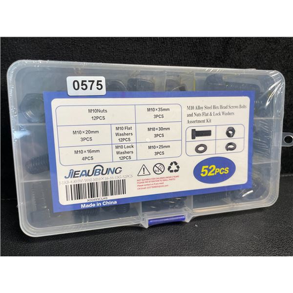 52-Pack of M10 Alloy Steel Assorted Hex Head Screws, Bolts and Nuts - New