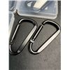 Image 2 : 5 Packs of 3" Heavy-Duty Carabiner Clips (2 Per Pack/10 Total) - Black - New