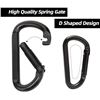 Image 5 : 5 Packs of 3" Heavy-Duty Carabiner Clips (2 Per Pack/10 Total) - Black - New