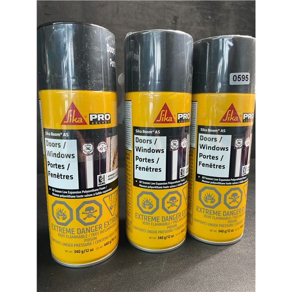3 Cans of Sika All-Season Low Expansion Polyurethane Foam (340g) for Doors/Windows - New
