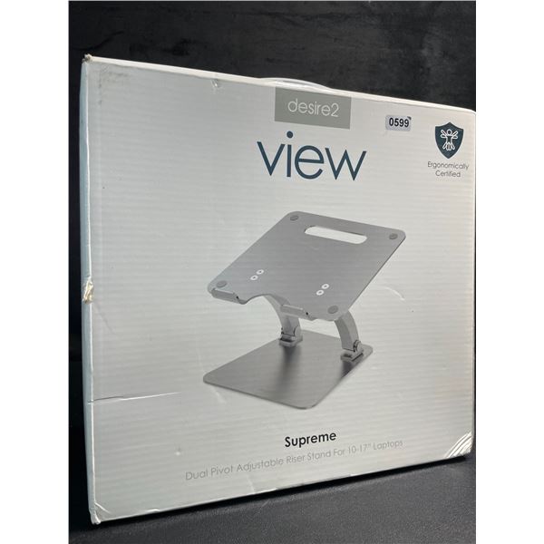 1 Desire2 View Supreme Dual Pivot Adjustable Laptop Riser Stand - For 10-17" Laptops - New