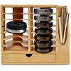 Image 1 : 1 Indybe Bamboo Tumbler Lid Organizer - Storage Rack with Straw Holder - Open Box