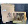 Image 2 : 1 Indybe Bamboo Tumbler Lid Organizer - Storage Rack with Straw Holder - Open Box