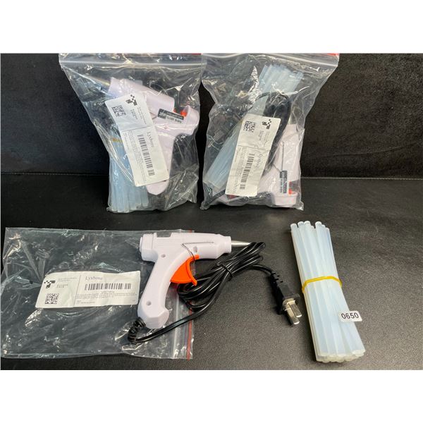 3 Mini Hot Glue Guns (20W); White Glue Guns with Glue Sticks - Multi-Purpose; Great for DIY/Crafts