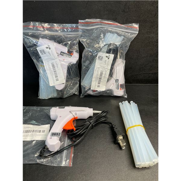3 Mini Hot Glue Guns (20W); White Glue Guns with Glue Sticks - Multi-Purpose; Great for DIY/Crafts