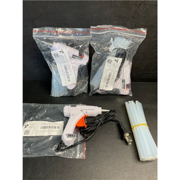 3 Mini Hot Glue Guns (20W); White Glue Guns with Glue Sticks - Multi-Purpose; Great for DIY/Crafts