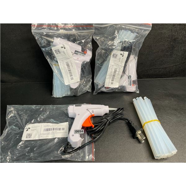 3 Mini Hot Glue Guns (20W); White Glue Guns with Glue Sticks - Multi-Purpose; Great for DIY/Crafts