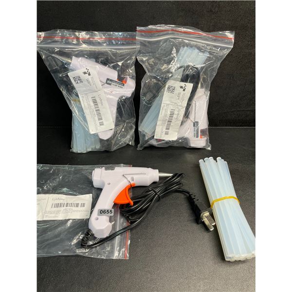 3 Mini Hot Glue Guns (20W); White Glue Guns with Glue Sticks - Multi-Purpose; Great for DIY/Crafts