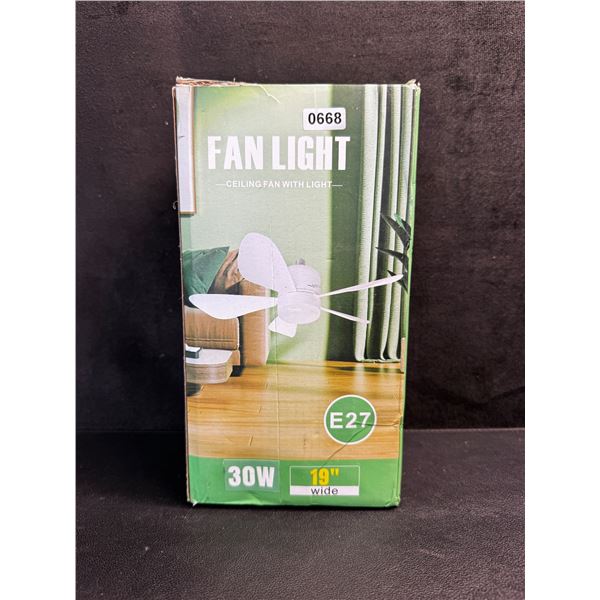 1  E27 19" WideFan Light - Ceiling Fan for Standard Bulb Socket with Light- New