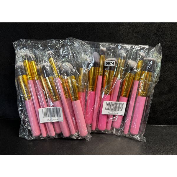 2 10-Piece Makeup Brush Sets - Assorted Widths - New