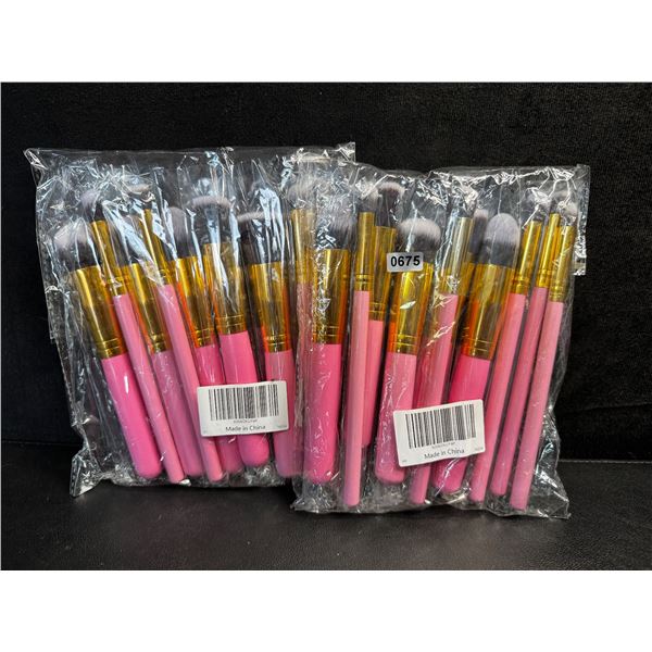 2 10-Piece Makeup Brush Sets - Assorted Widths - New