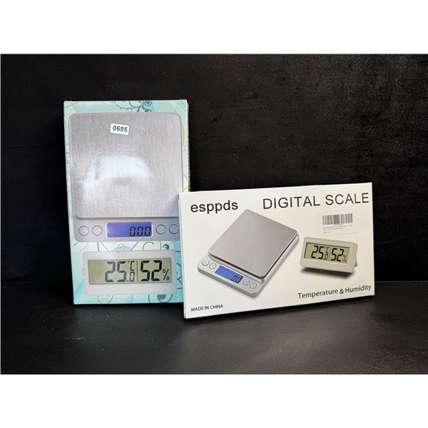 2 Digital Multi-Purpose Scale Sets with Digital Humidity Monitors - Brand New