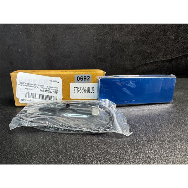 1 2TB Portable External USBC Hard Drive - Blue - New