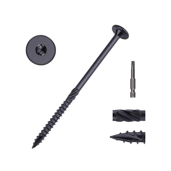 1 Box of 50PCS of 6" Torx Bit Heavy Duty Knurled Grip Deck Screws - New