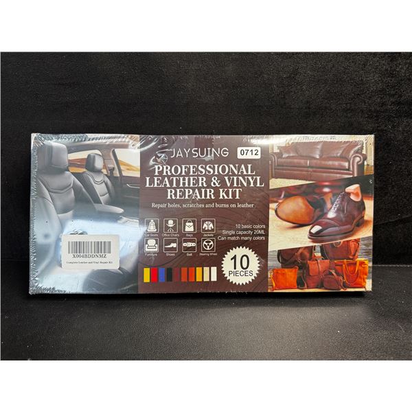 1 10PC Jaysuing Professional Leather and Vinyl Repair Kit - New