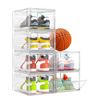 Image 1 : 1 6-Pack of Thicken Sturdy Stackable Shoe/Storage Boxes - New