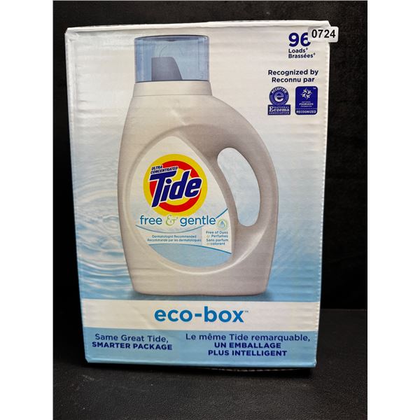 1 Box of Tide Free and Gentle Eco-Box - 96 Load Laundry Detergent - New