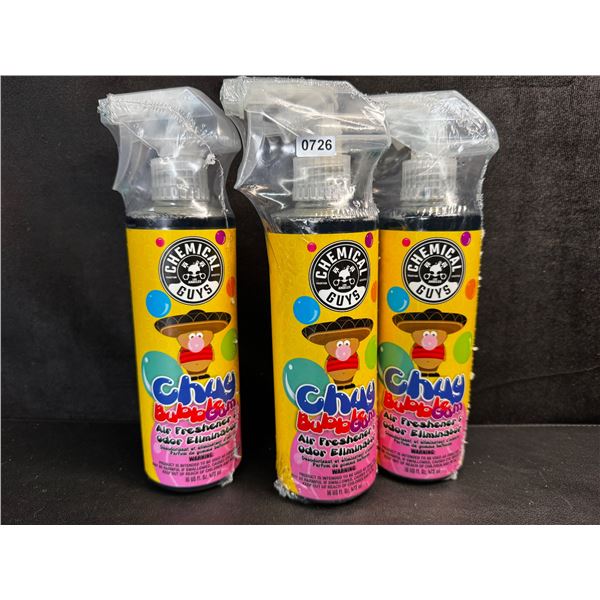 3 Bottles of Chemical Guys Deodorizing Scent Spray - Bubble Gum Scent - New
