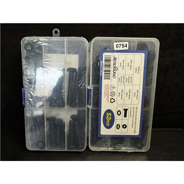 2 Assorted Multi Packs of M8 and M10 (52 and 80PCS) Alloy Steel Hex Head Screws - New