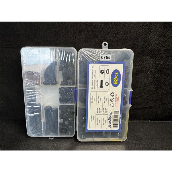 2 Assorted Multi Packs of M8 and M10 (52 and 80PCS) Alloy Steel Hex Head Screws - New