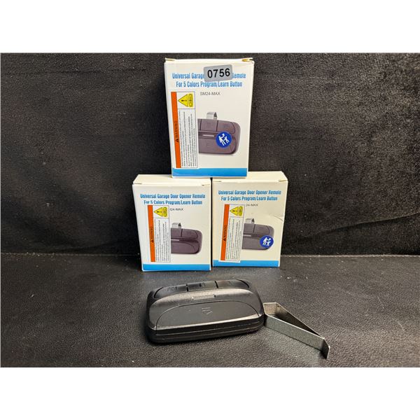 3 Universal Garage Door Opener Remotes with Clips - New