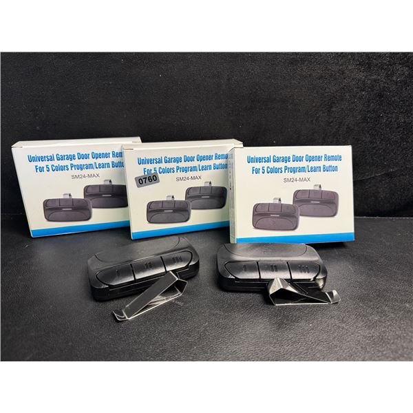 3 2-Packs of Universal Garage Door Opener Remotes with Clips - New