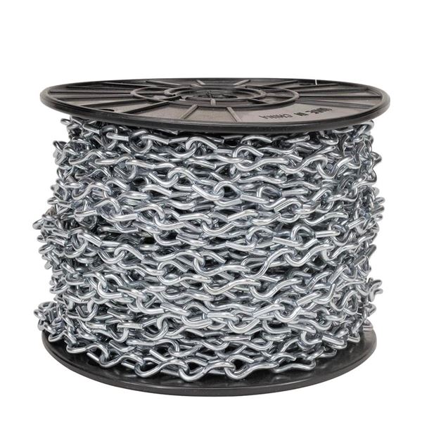 1 100FT Roll of #12 Jackchain - Bright Steel Zinc Coated - New